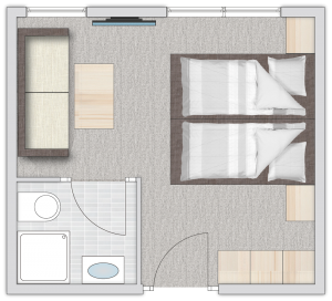 Grundriss Doppelzimmer "Lonzaköpfl"